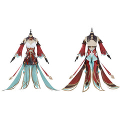 Genshin Impact Alice Tenue Rouge et Verte Cosplay Costume