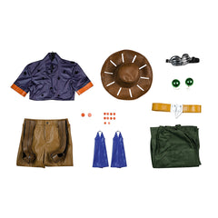 Gyro Zeppeli Tenue Verte et Violette Cosplay Costume