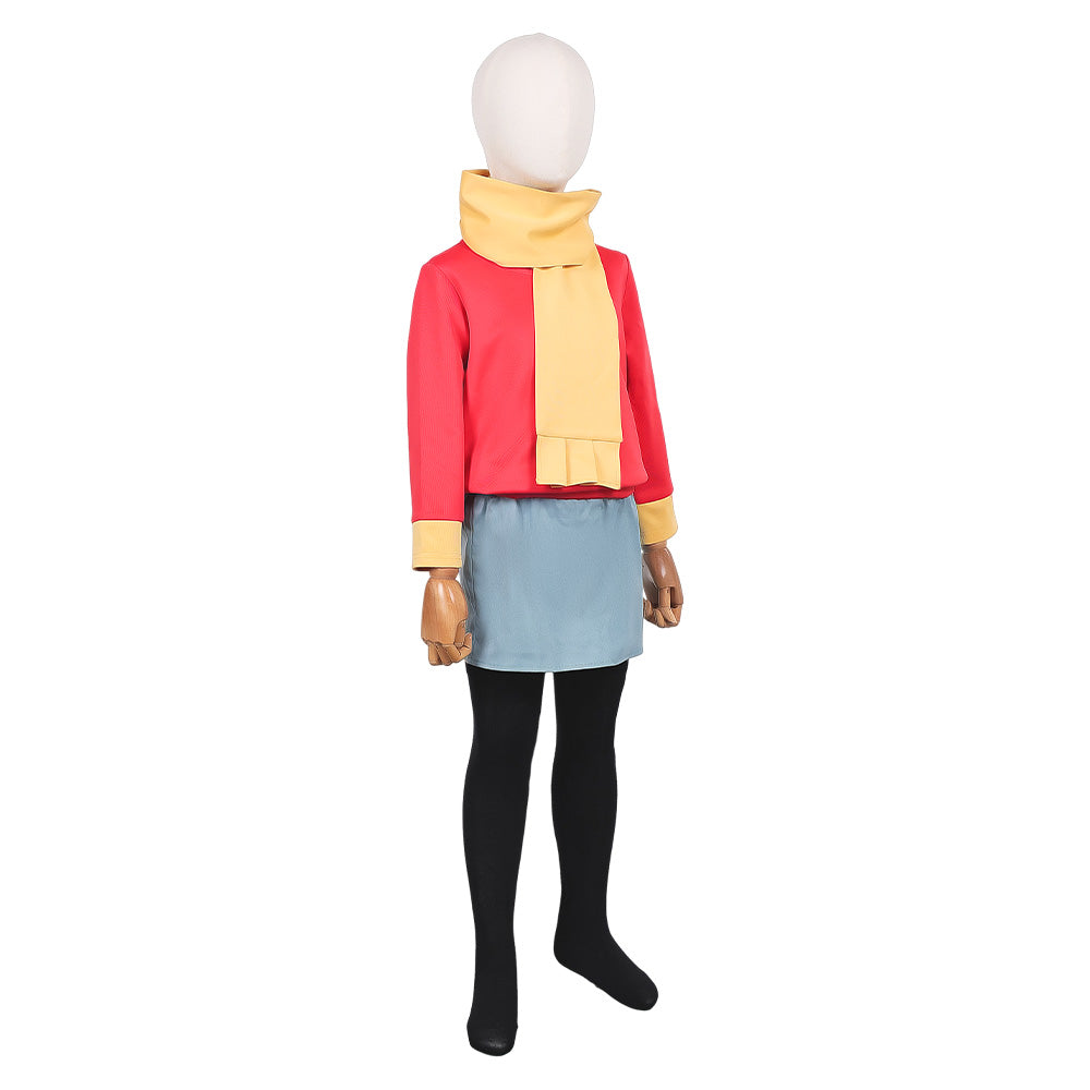 Hilda Tenue Rouge et Bleue Cosplay Costume