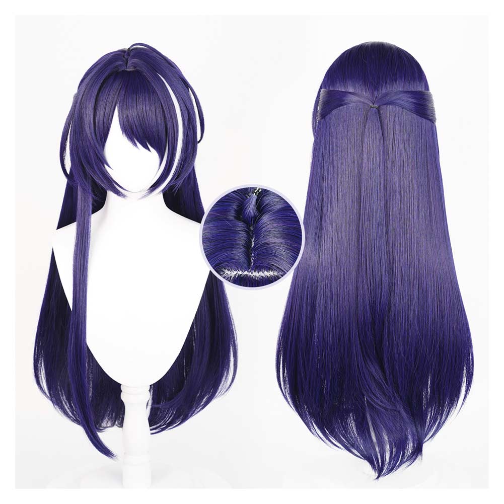 Honkai: Star Rail Acheron Bleu Foncé Cosplay Perruque