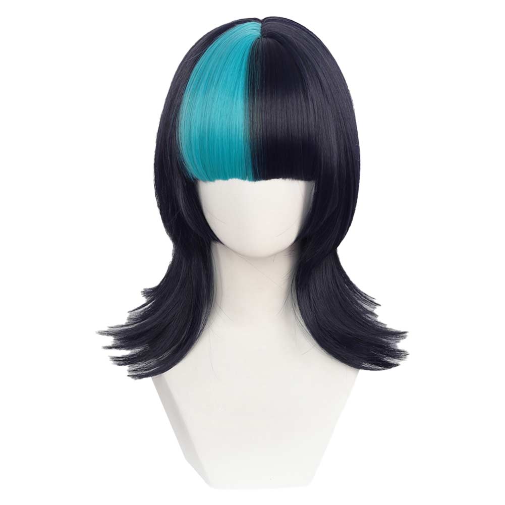 Hoshi Kirara Cosplay Perruque Noire et Bleue