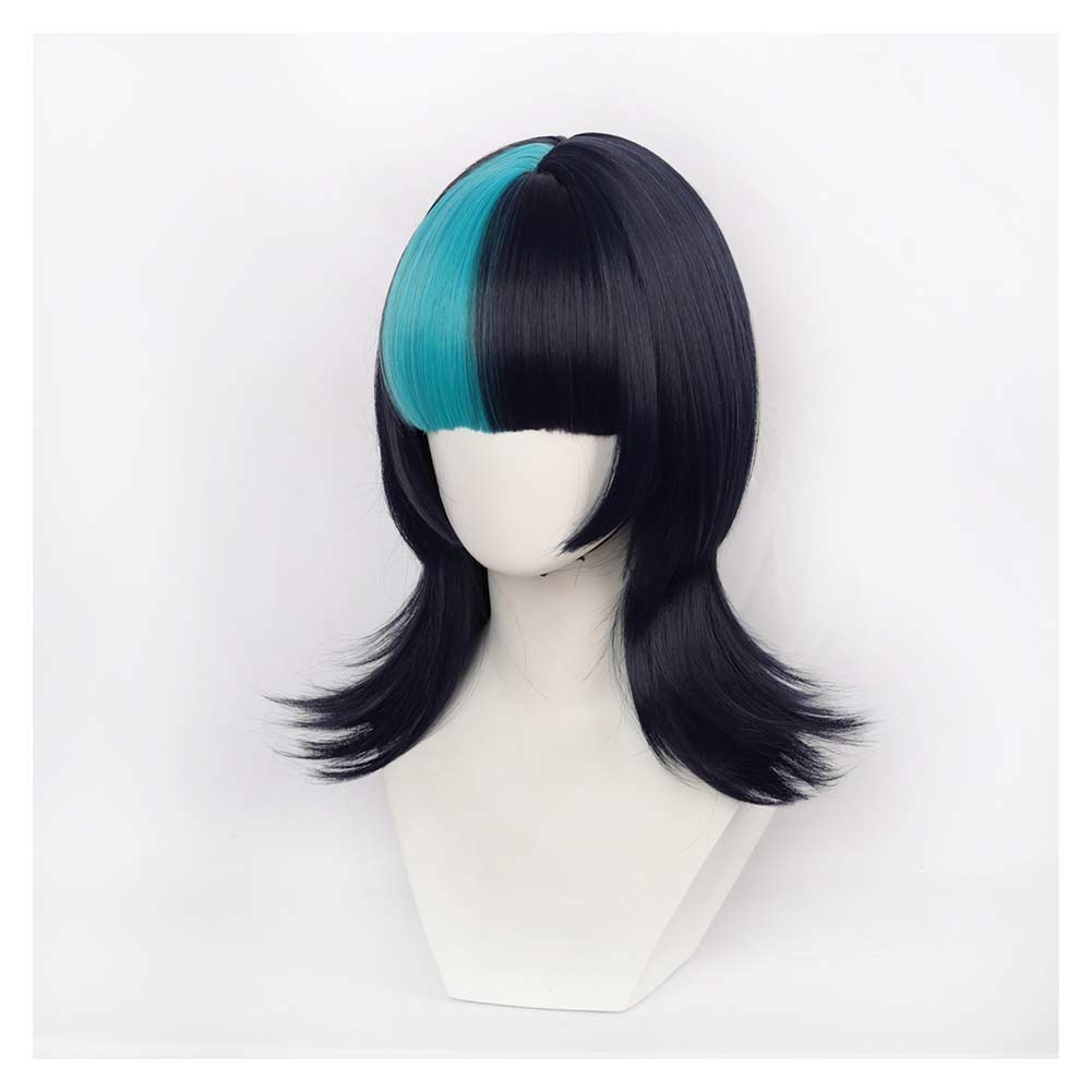 Hoshi Kirara Cosplay Perruque Noire et Bleue