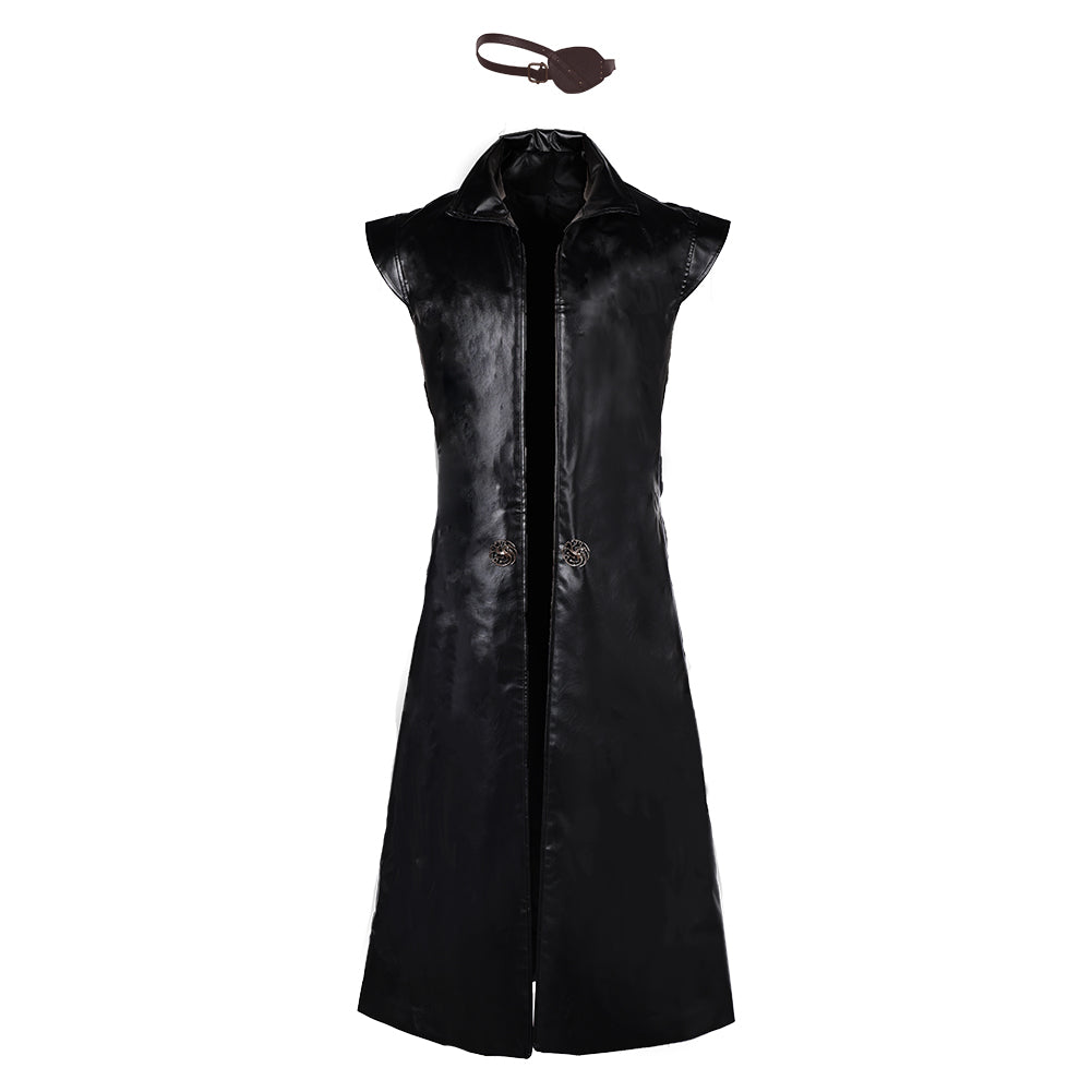 House of The Dragon Prince Aemond Targaryen Cape+Masque pour Les Yeux Cosplay Costume