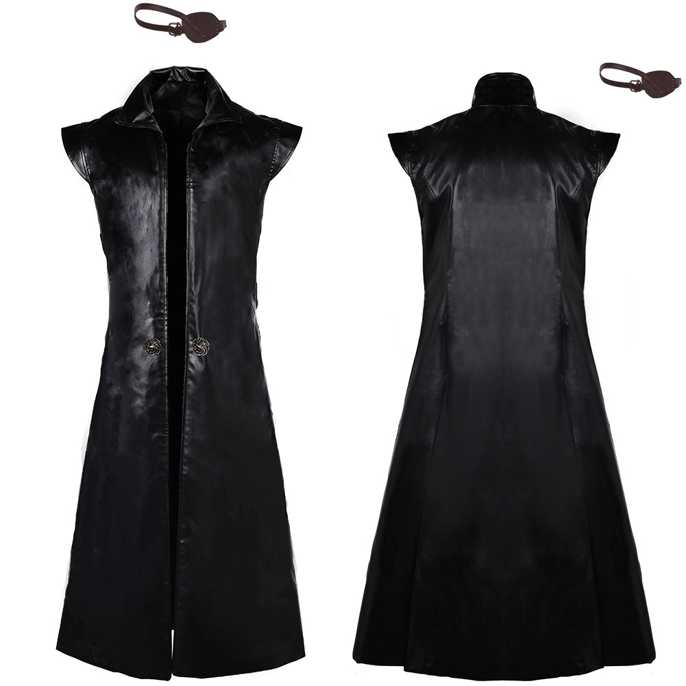 House of The Dragon Prince Aemond Targaryen Cape+Masque pour Les Yeux Cosplay Costume