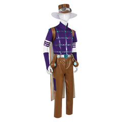 JJBA Gyro Zeppeli Tenue Violette et Brune Cosplay Costume
