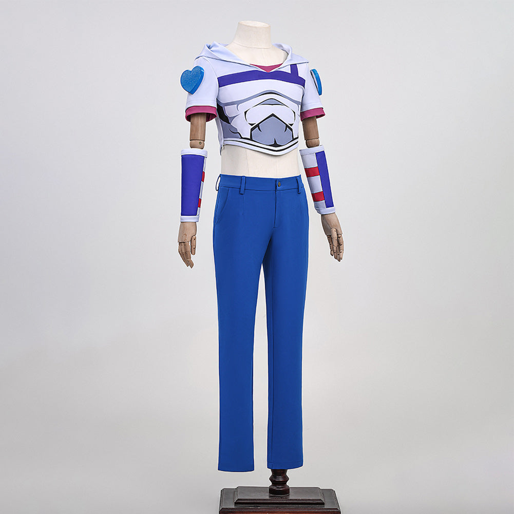 Johnny Joestar Tenue Blanche et Bleue Cosplay Costume