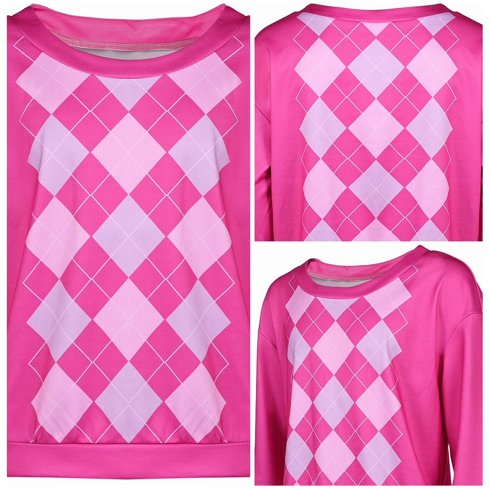Kpop Demon Hunters(2025) Baby Saja Sweat à Carreaux Roses Cosplay Costume