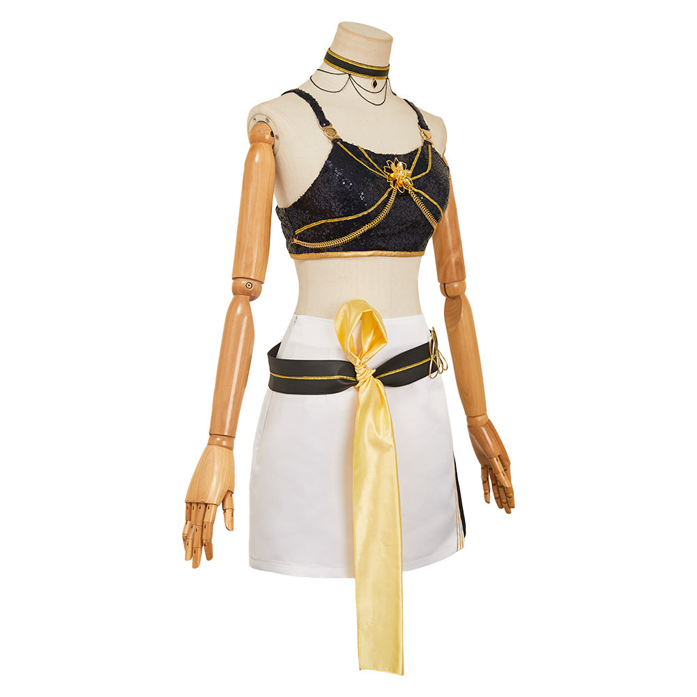 KPop Demon Hunters(2025) Huntrix Mira Tenue à Bretelles Noir Cosplay Costume