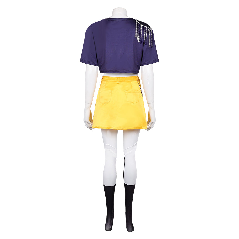 KPop Demon Hunters(2025) Mira Tenue Bleue et Jaune Cosplay Costume