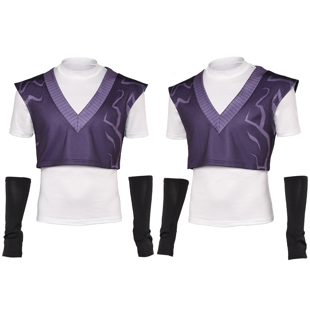 Kpop Demon Hunters(2025) Mystery Saja Gilet Violet Haut Blanc Cosplay Costume