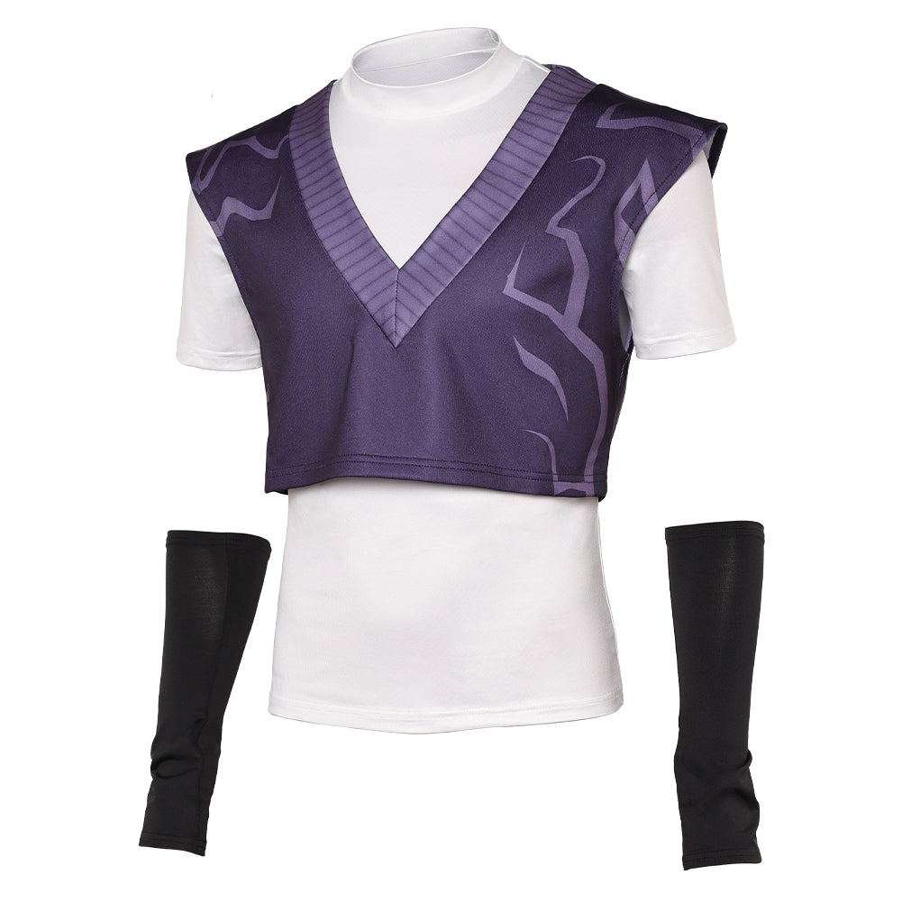 Kpop Demon Hunters(2025) Mystery Saja Gilet Violet Haut Blanc Cosplay Costume