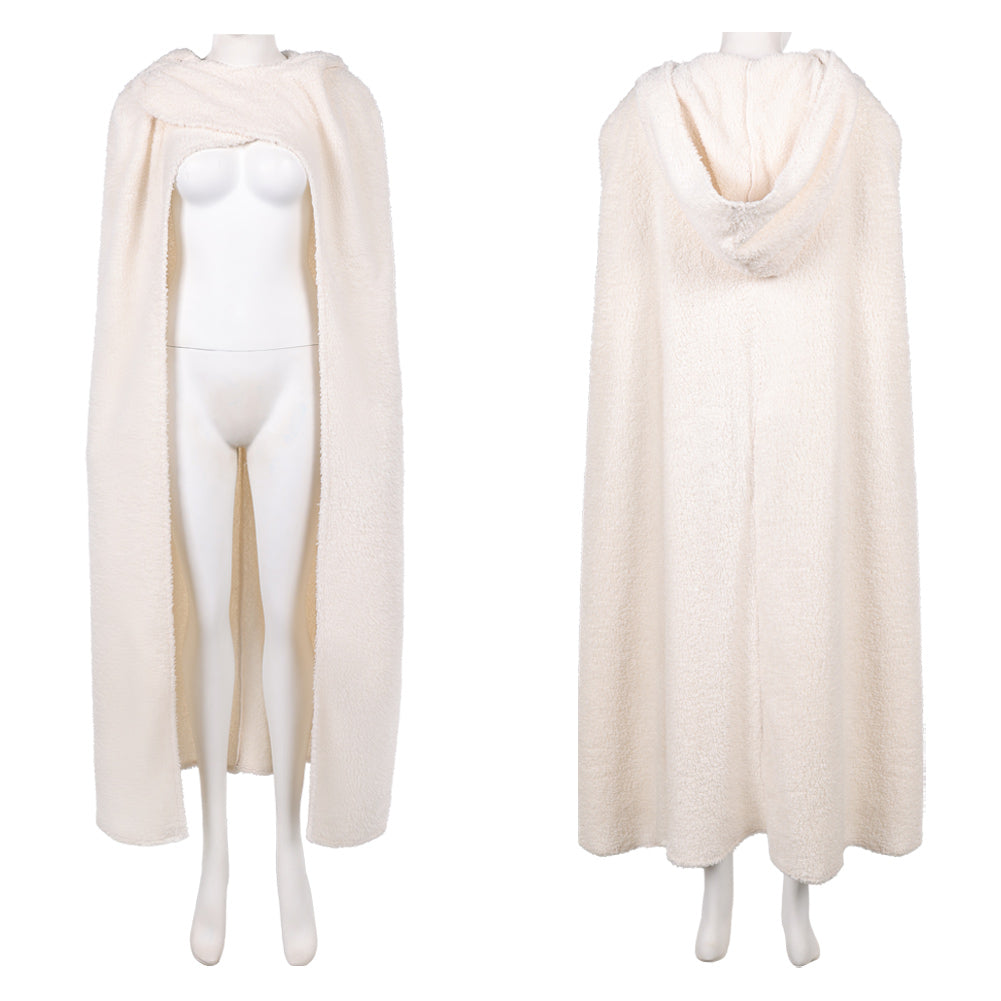 La Guerre des Étoiles Padme Amidala Naberrie Cape Blanche à Capuche Cosplay Costume
