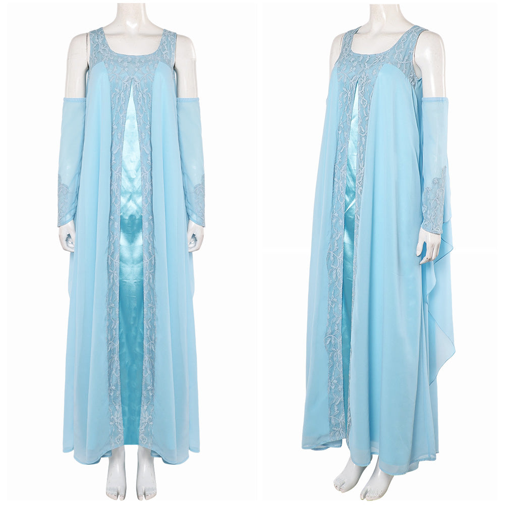La Guerre des Étoiles Padme Amidala Naberrie Robe Bleue Cosplay Costume