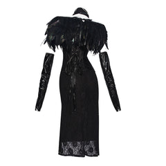 La Guerre des Étoiles Padme Amidala Naberrie Robe de Cour Noire Cosplay Costume