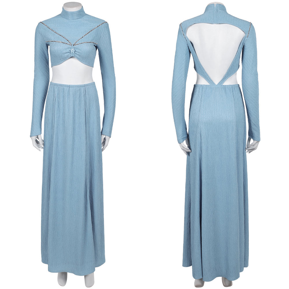 La Guerre des Étoiles Padme Amidala Naberrie Tenue Bleue Cosplay Costume