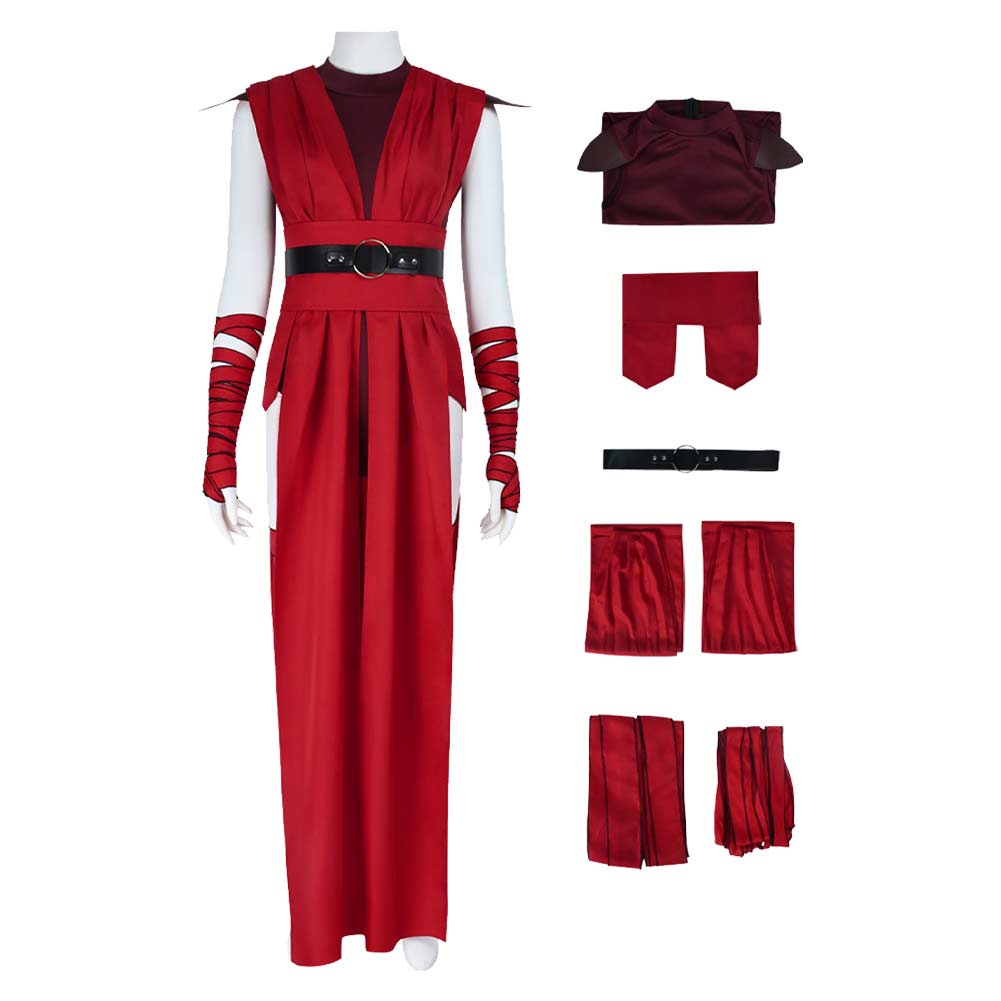 La Guerre des Étoiles Sœurs de La Nuit Merrin Tenue Rouge Cosplay Costume