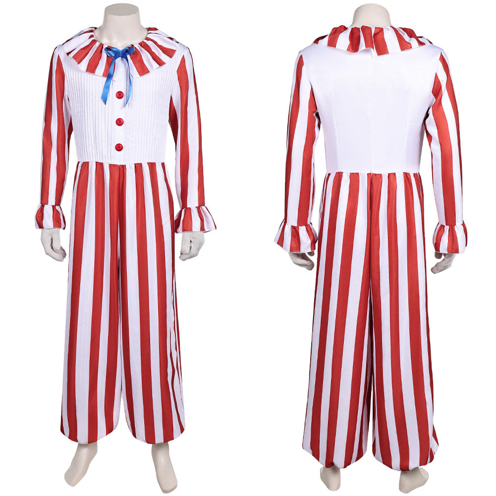 La Nuit des Clowns(2025) Flando the Clown Tenue Rouge et Blanche Cosplay Costume
