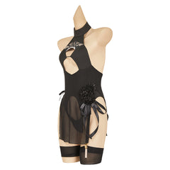 NieR: Automata x NIKKE 2B Maillet de Bain Noir Cosplay Costume