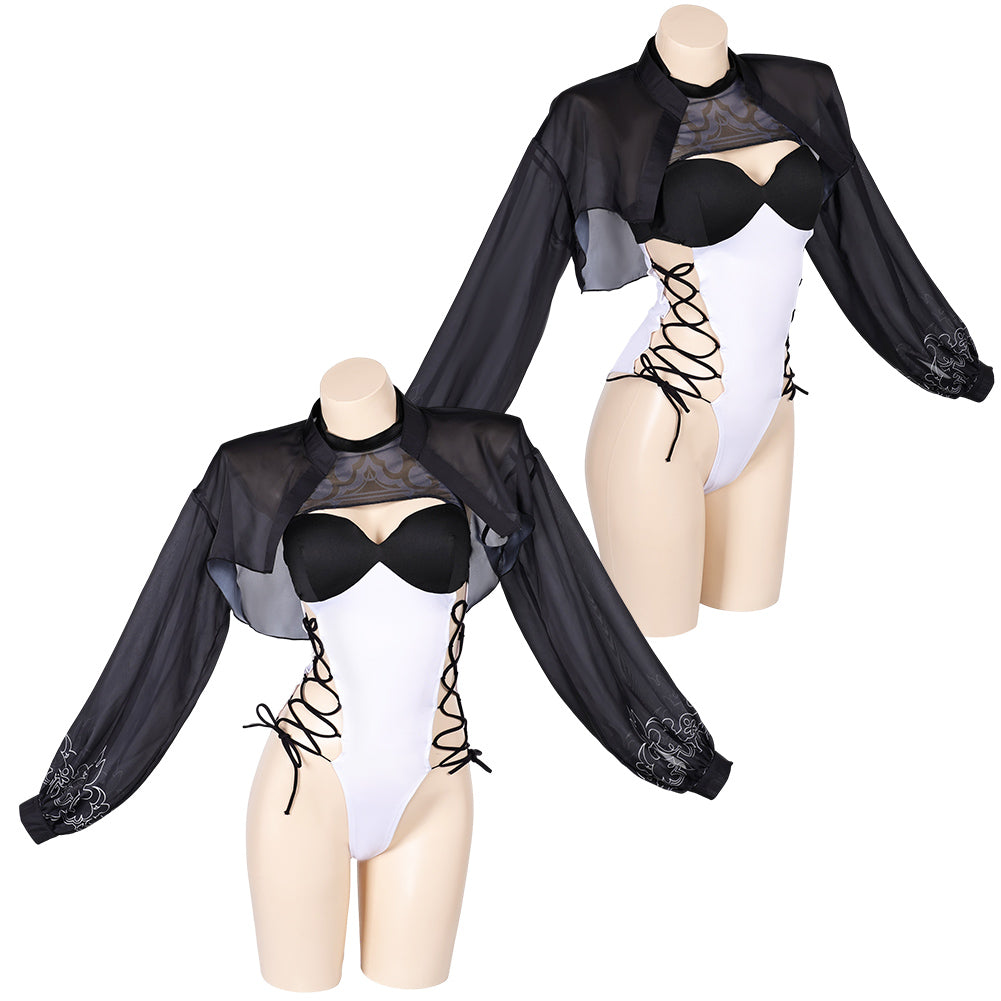 NieR:Automata YoRHa No.2 Type B Maillot de Bain Une Pièce+Cover Ups Costume Design Original