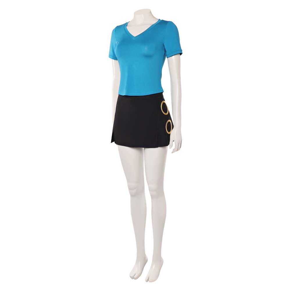 One Piece Live Action 2(2026) Nami Tenue Bleue et Noire Cosplay Costume Ver.2