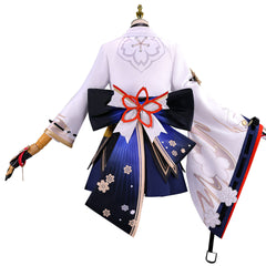 Cosplay Costume Evanescia Honkai: Star Rail Jeu Cosplay Robe Blanche et Bleue Femme