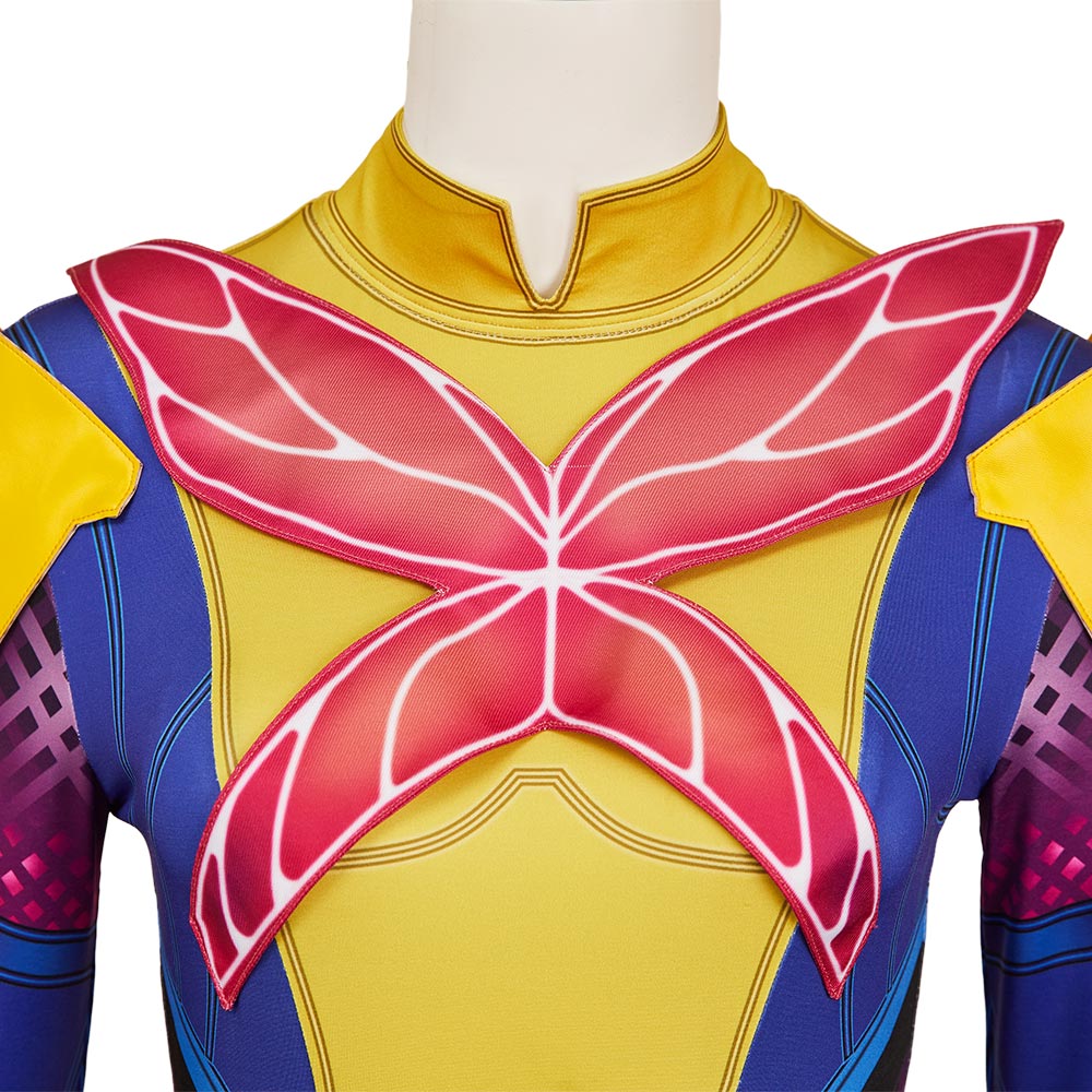 Psylocke Ensemble de Combinaison Bleue Cosplay Costume