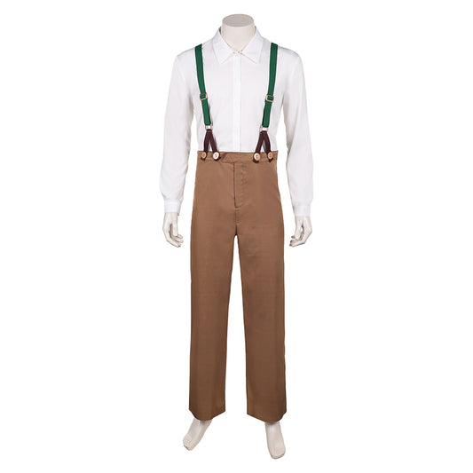 Quand Souffle Le Vent Jim Bloggs Chemise Blanche+Salopette Marron Cosplay Costume