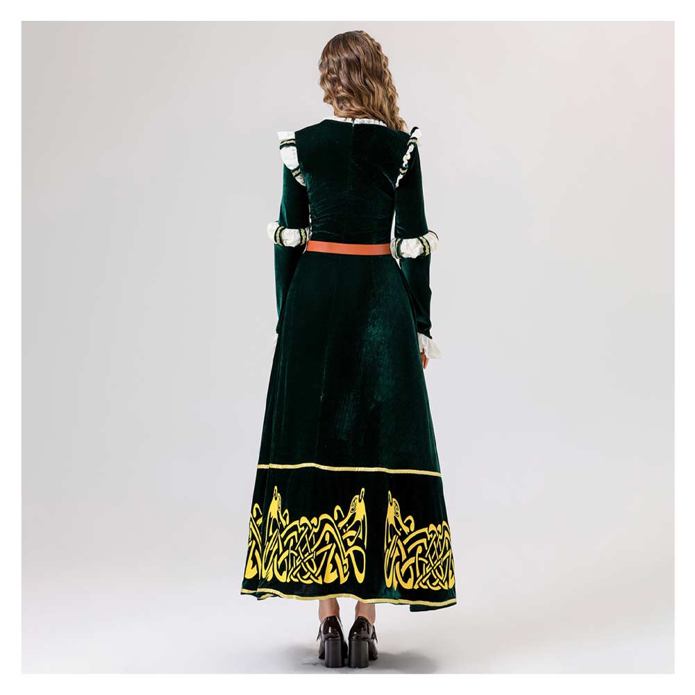 Rebelle Princesse Merida Robe Verte Cosplay Costume