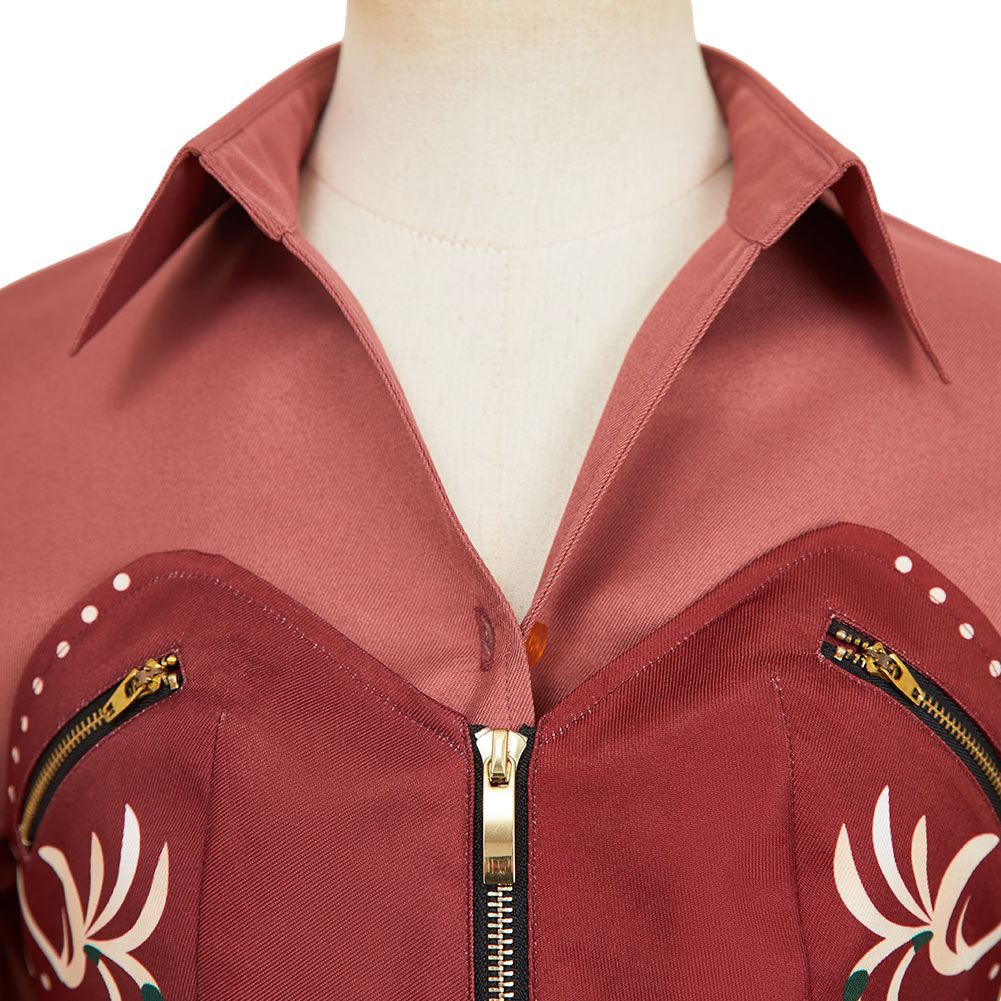 Resident Evil 30e Anniversaire Claire Redfield Chemise et Gilet Rouges Cosplay Costume