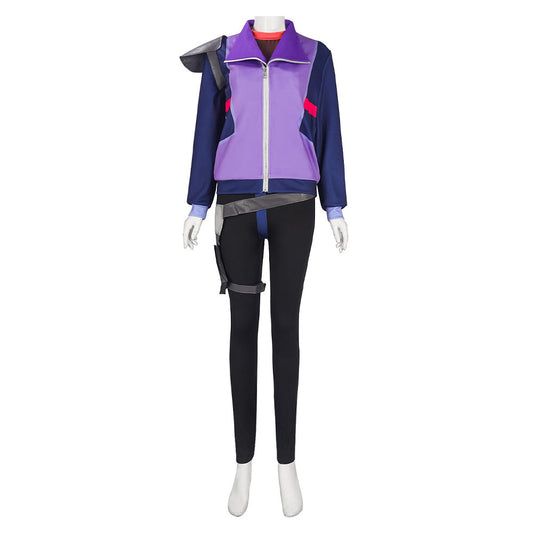 Rick et Morty Rick Sanchez Tenue Noire et Violette Cosplay Costume