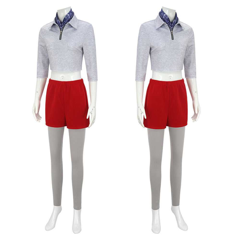 Stranger Things 5(2025) Eleven Tenue Grise et Rouge Cosplay Costume