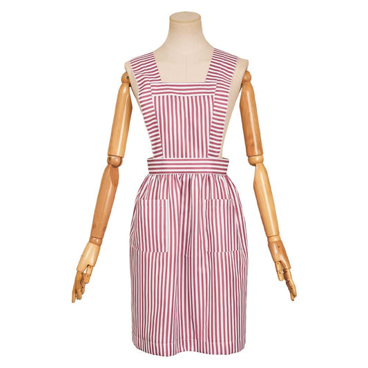 Stranger Things Saison 4(2025) Nancy Tablier Rose à Rayures Cosplay Costume
