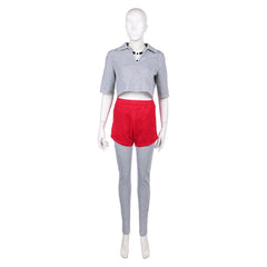 Stranger Things Saison 5(2025) Eleven Tenue Grise et Rouge Cosplay Costume Ver.2