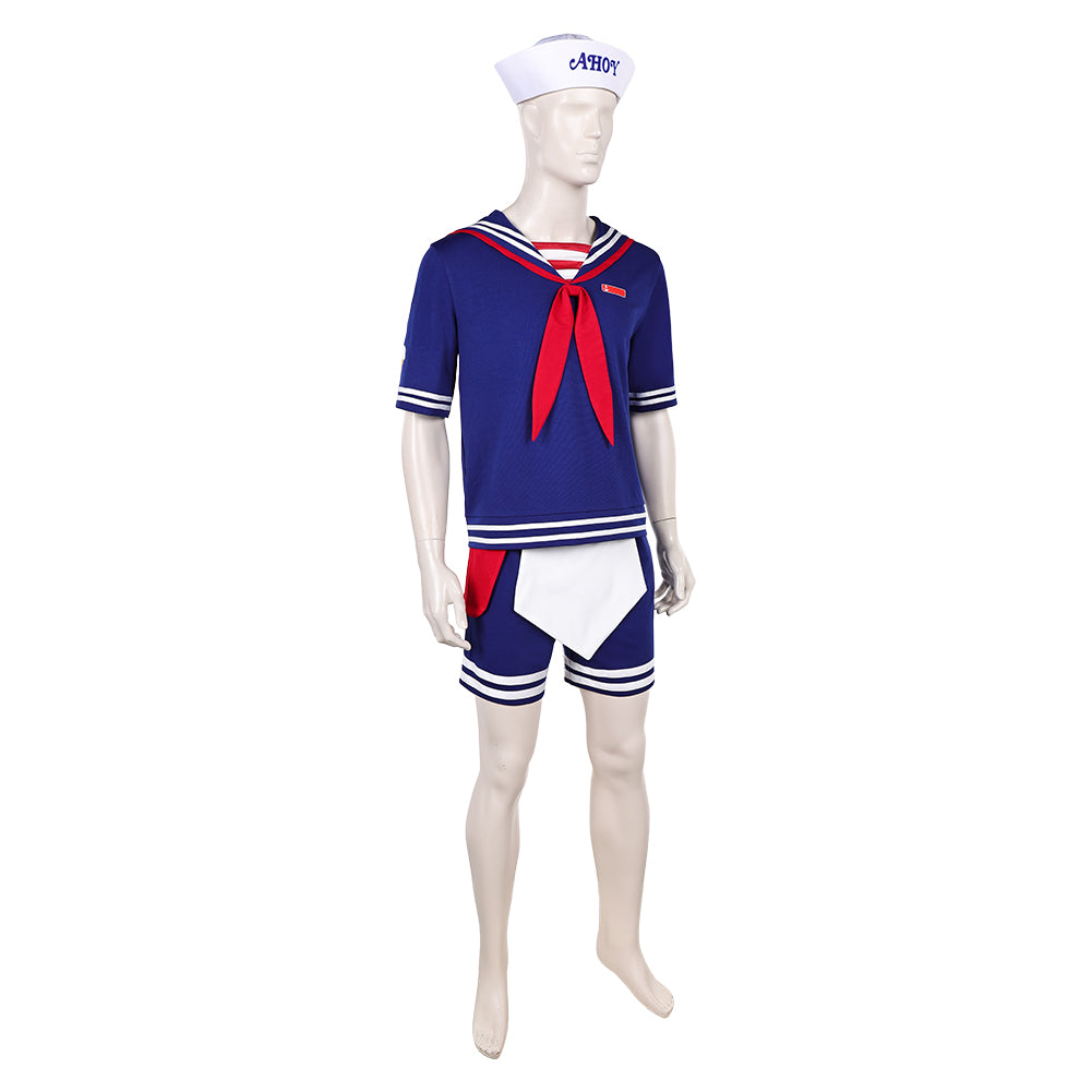 Stranger Things Saison 5(2025) Steve Harrington Tenu de Marin Bleue Cosplay Costume