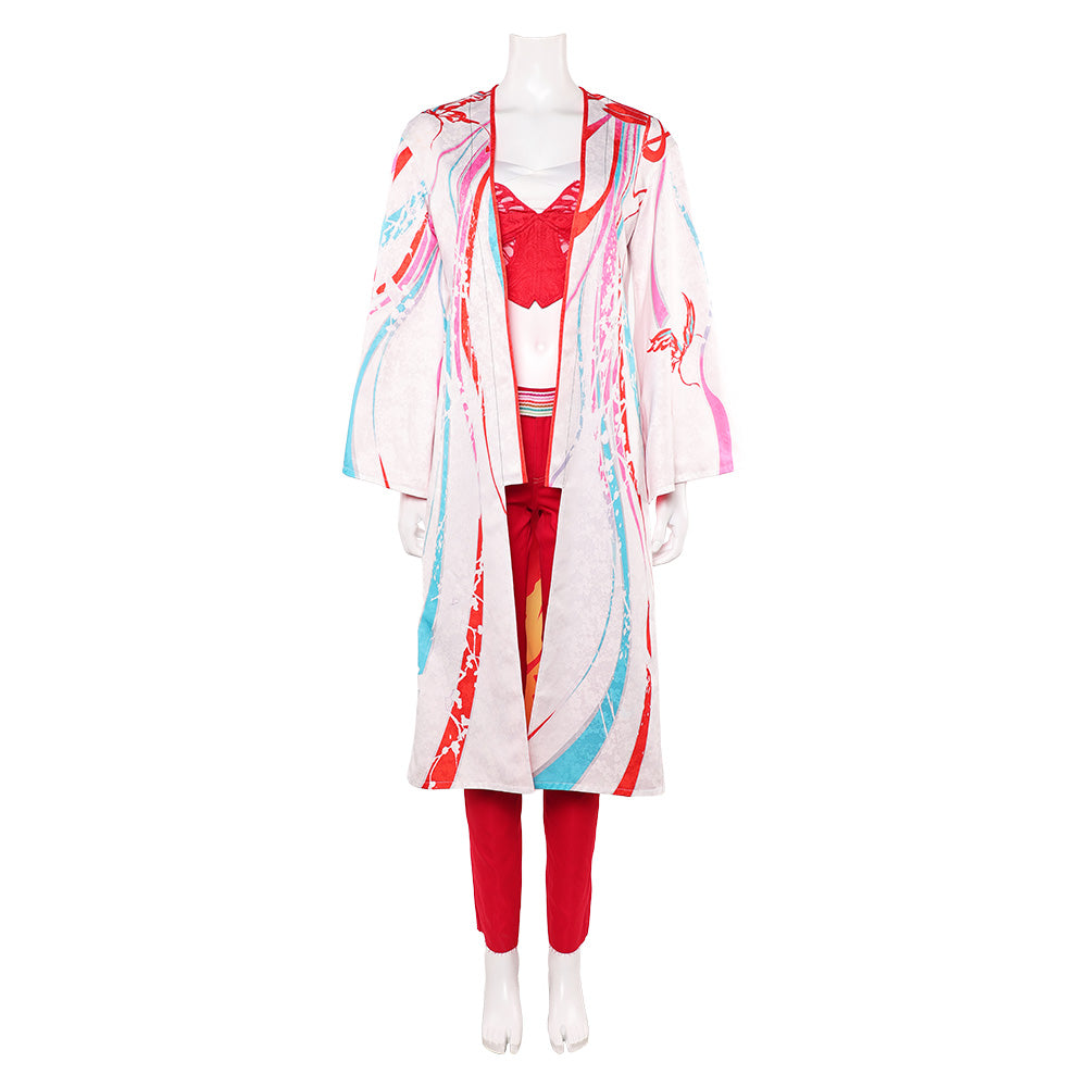 Street Fighter 6 Mai Shiranui Tenue Rouge avec Cape Cosplay Costume