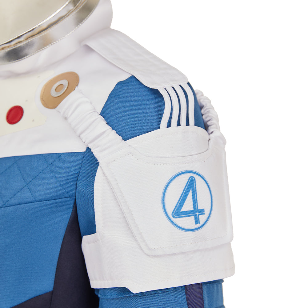 The Fantastic Four: First Steps(2025) Mr. Fantastic Combinaison Spatiale Bleue et Blanche Cosplay Costume