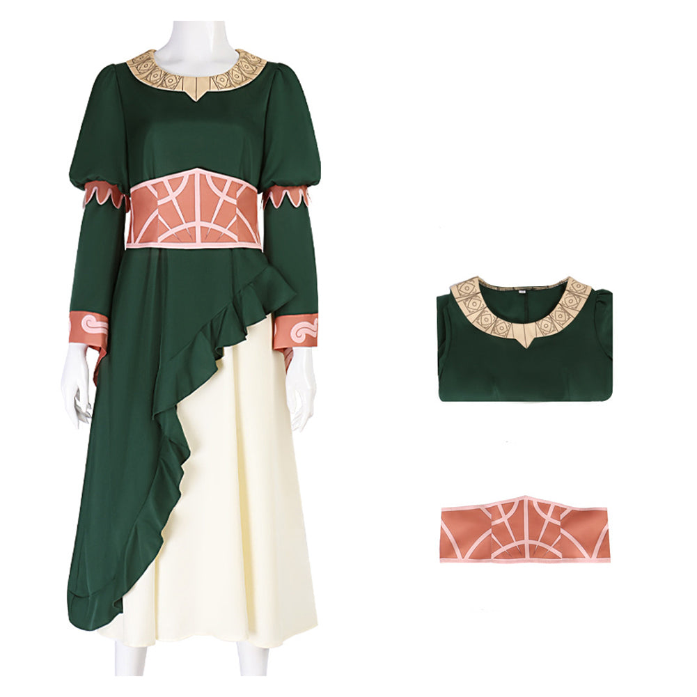 The Lord of The Rings Hera Robe Verte Médiévale Cosplay Costume