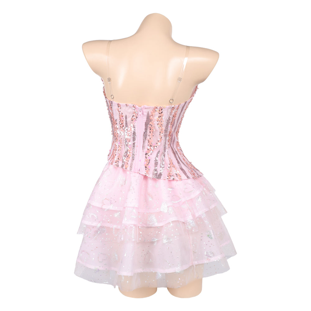 Wicked: For Good(2025) Glinda Jupe de Ballet Rose Cosplay Costume