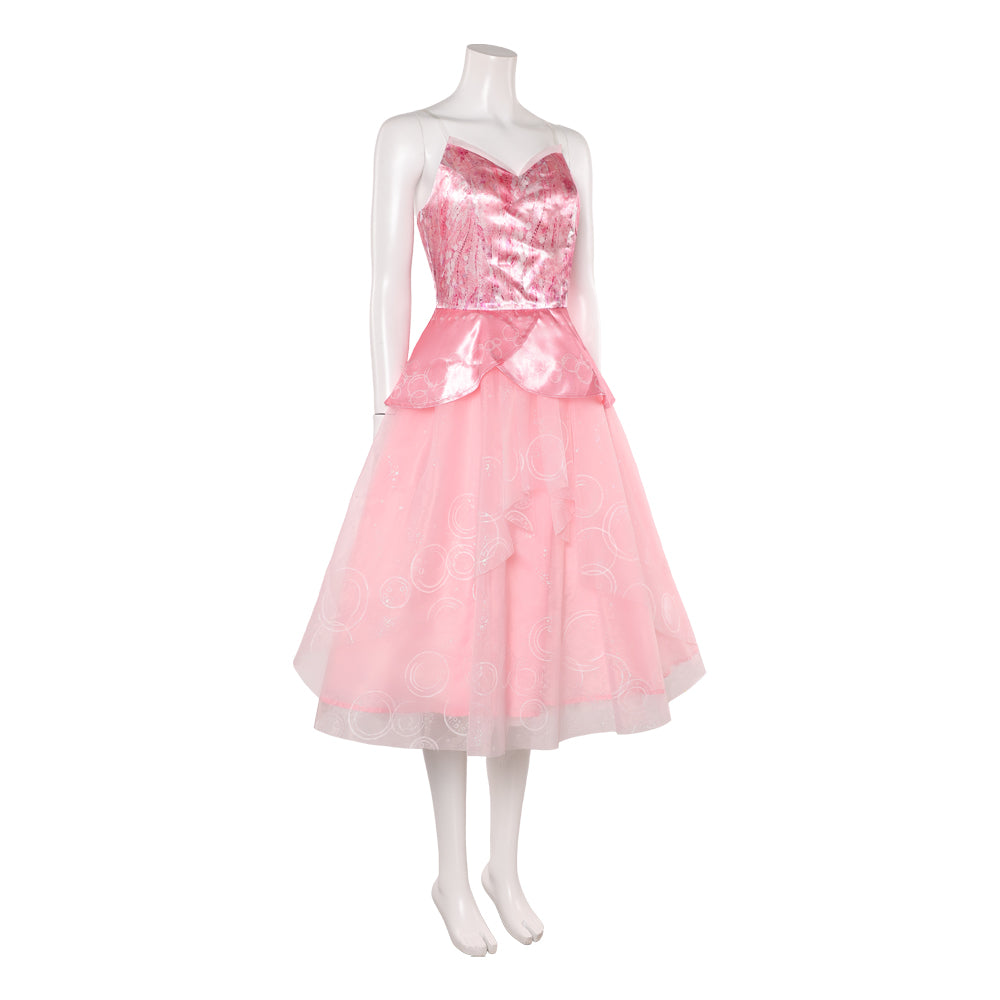 Wicked: For Good(2025) Glinda Robe à Bretelles Rose Cosplay Costume Ver.2