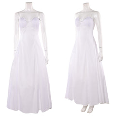 Wicked: For Good(2025) Glinda Robe Blanche sans Bretelles Cosplay Costume