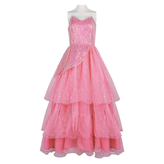 Wicked(2024) Glinda Robe Tube Rose Cosplay Costume