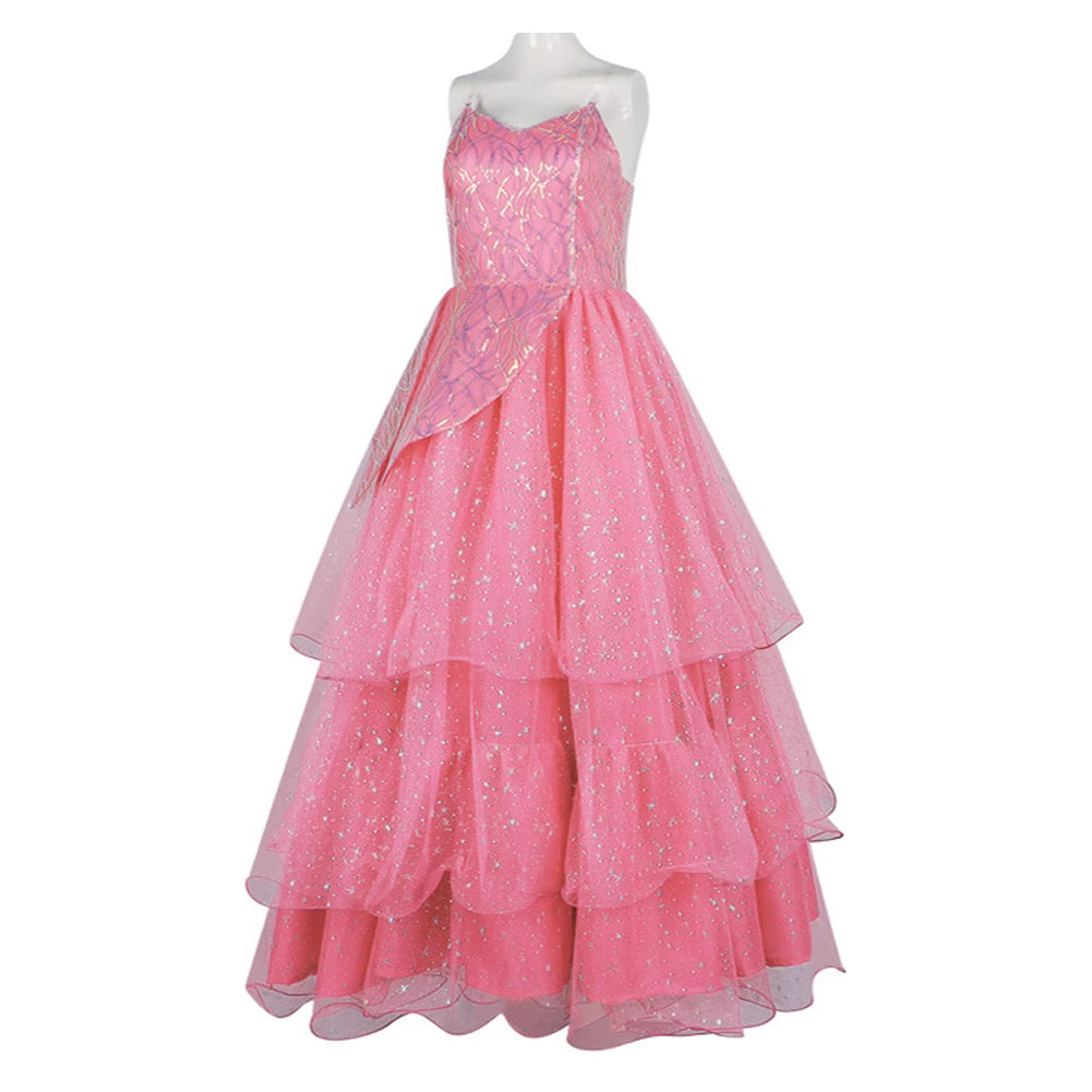 Wicked(2024) Glinda Robe Tube Rose Cosplay Costume