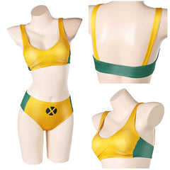 X-Men Rogue Maillot de Bain Bikini Jaune Sexy Cosplay Costume
