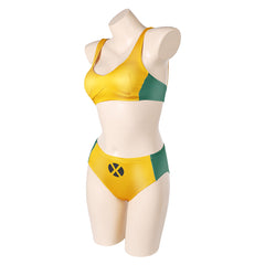 X-Men Rogue Maillot de Bain Bikini Jaune Sexy Cosplay Costume