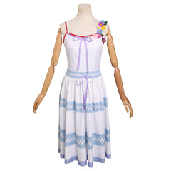 Crisis Core Final Fantasy VII Aerith Gainsborough Robe Blanc Cosplay Costume