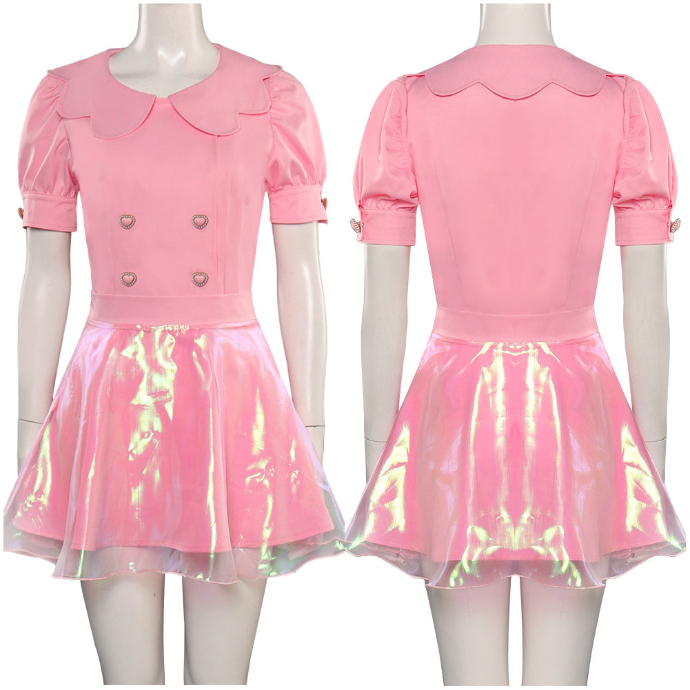 2023 Film Barbie T-shirt Rose Robe Cosplay Costume Carnaval