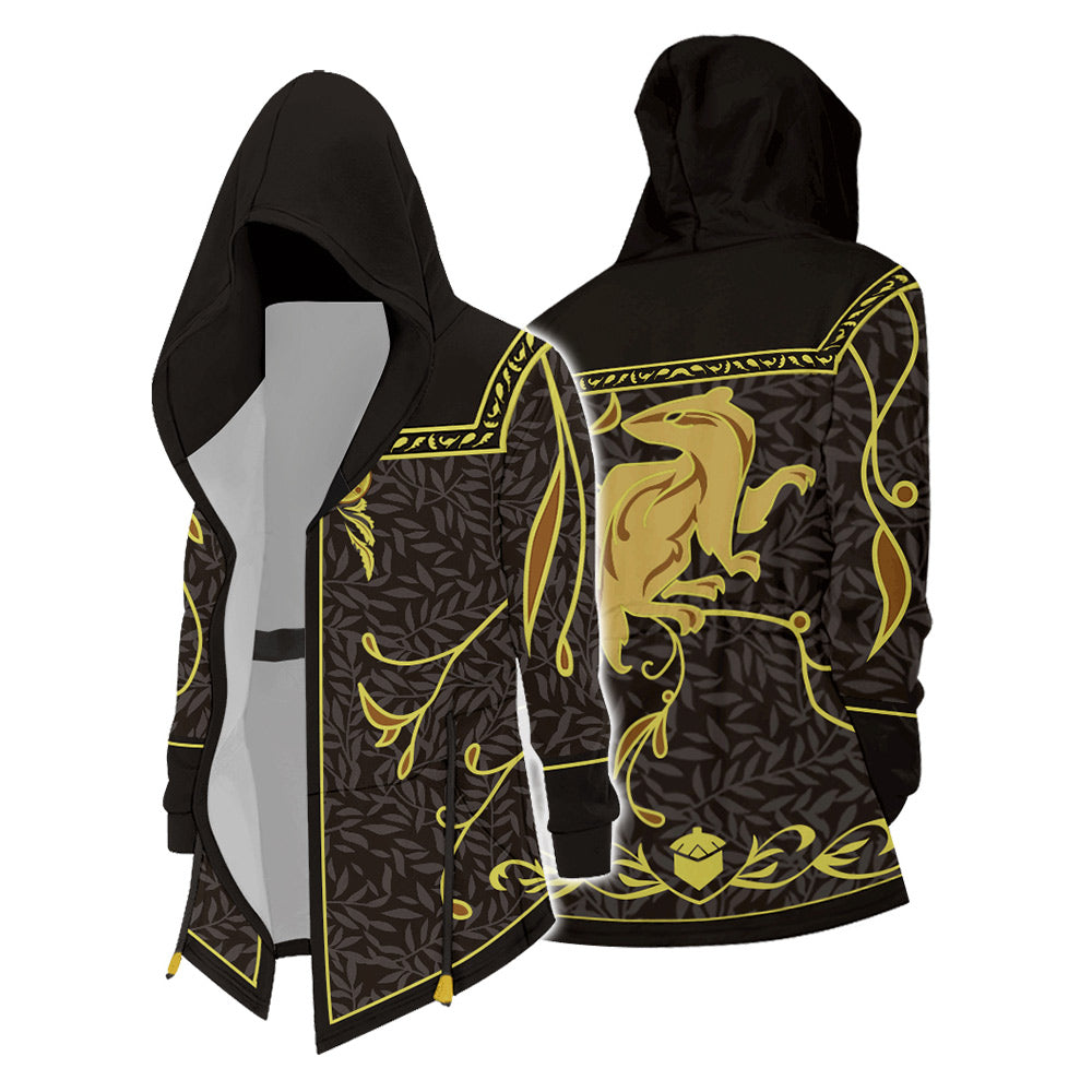 Hogwarts Legacy Hufflepuff Veste à Capuche Coupe-vent Cosplay Costume