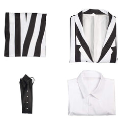 Beetlejuice Adam Rayures Noires et Blanches Halloween Carnaval Cosplay Costume