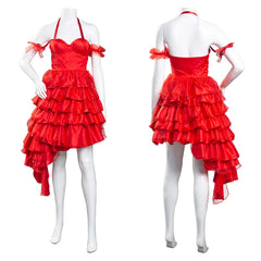 2021 The Suicide Squad L'Escadron suicide : La Mission Harley Quinn Robe Rouge Halloween Carnaval Cosplay Costume