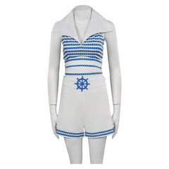 Adulte Film Barbie Barbie Robe De Plage Rayée Bleue Cosplay Costume